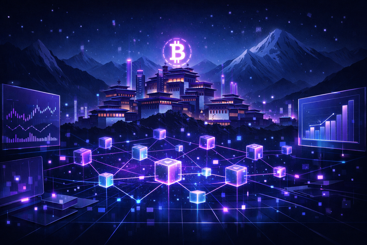 Bhoutan × Blockchain — Illustration BlockPulseNews